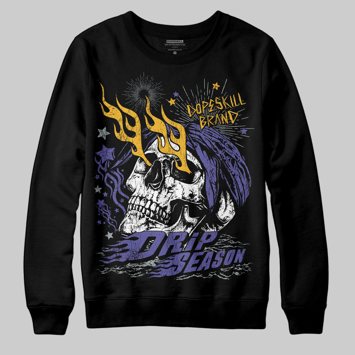 Lakers 4s DopeSkill Sweatshirt Drip Season Graphic
