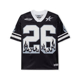 DopeSkill Oversized Jersey Streetwear Graphic Tee Cool V-Neck Black T-Shirt Fire 26 Graphic
