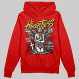 Red Collection DopeSkill Red Hoodie Sweatshirt Heartless Graphic