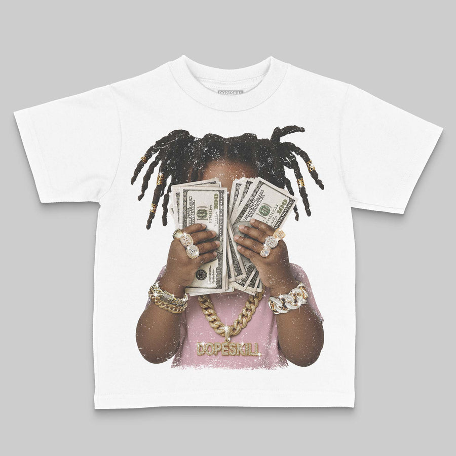 Medium Soft Pink 4s DopeSkill Toddler Kids T-shirt Rich Youth Graphic