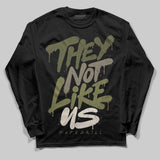 Medium Olive 3s DopeSkill Long Sleeve T-Shirt They Not Like Us Graphic