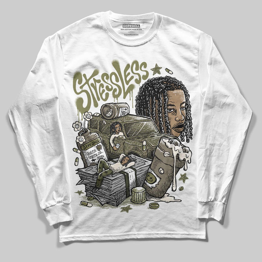 Medium Olive 3s DopeSkill Long Sleeve T-Shirt Stressless Graphic