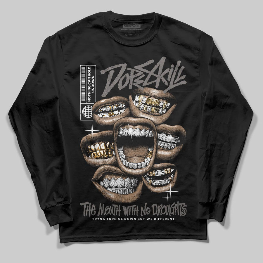 Cave Stone 4s DopeSkill Long Sleeve T-Shirt The Mouth With No Droughts Graphic