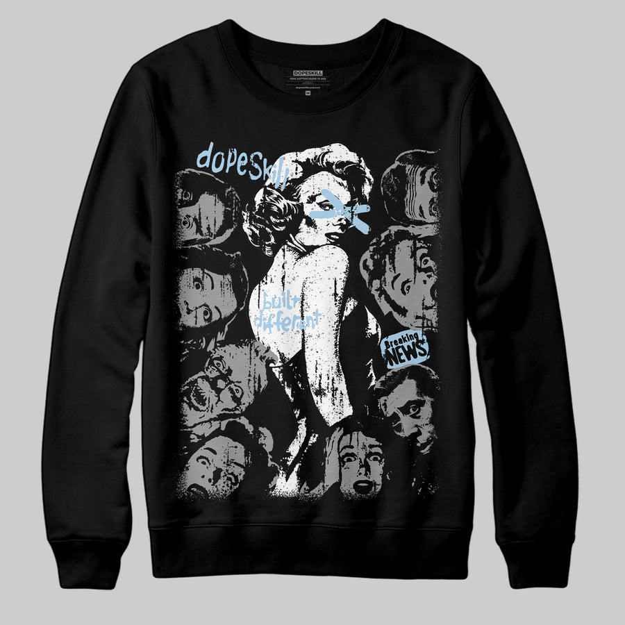 Wolf Grey 5s DopeSkill Sweatshirt Built Different Graphic