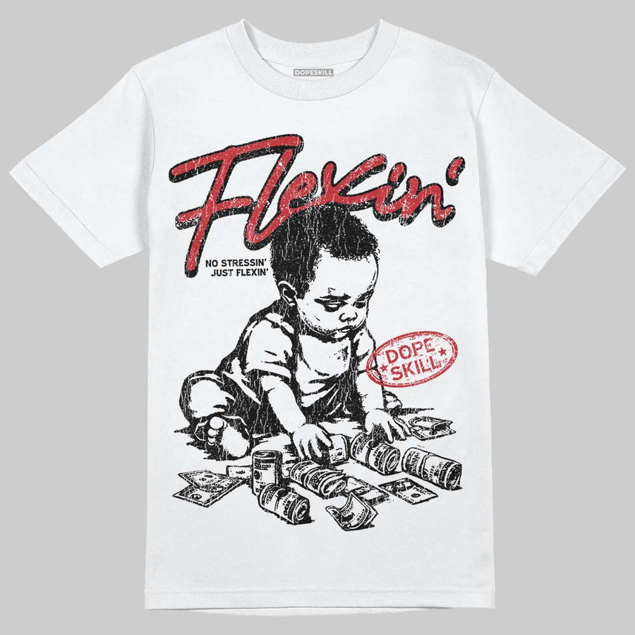 Fire Red “Black Tongue” 5s DopeSkill T-Shirt Flexin' Graphic