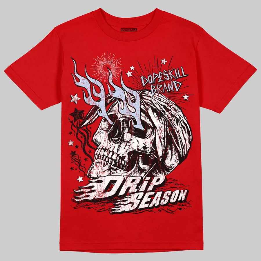Fire Red “Black Tongue” 5s DopeSkill T-Shirt Drip Season Graphic