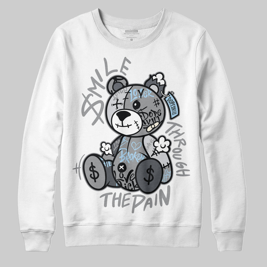 Wolf Grey 5s DopeSkill Sweatshirt Smile Through The Pain Graphic