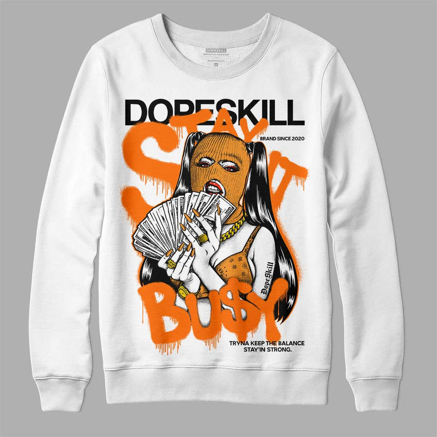 Orange Black White DopeSkill Sweatshirt Stay It Busy Graphic
