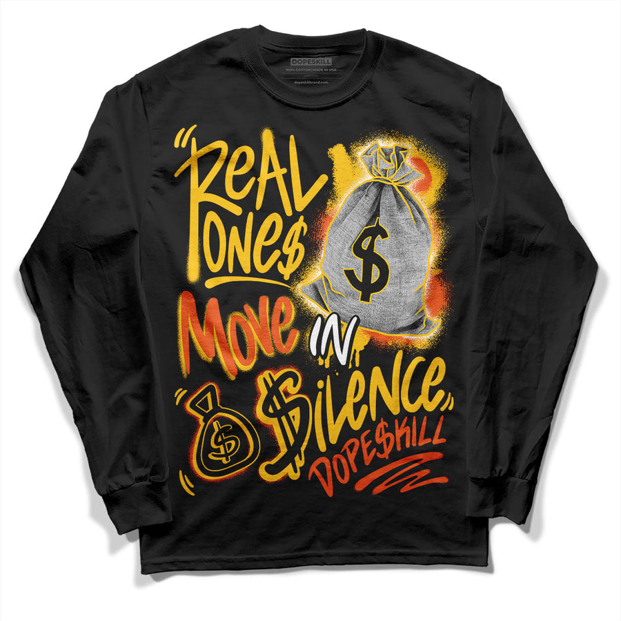 Yellow Collection DopeSkill Long Sleeve T-Shirt Real Ones Move In Silence Graphic