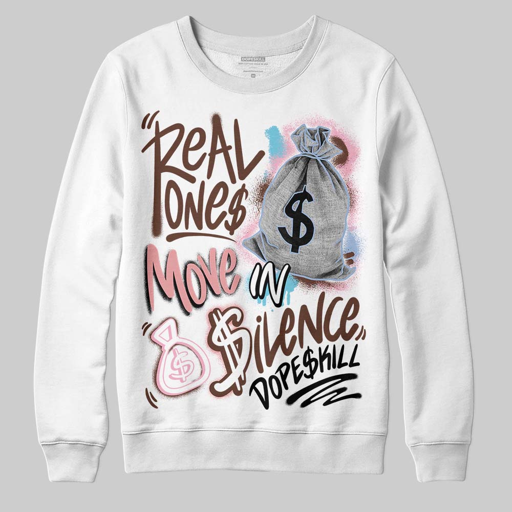 Harris Tweed x Denim Turquoise Dunk DopeSkill Sweatshirt Real Ones Move In Silence Graphic