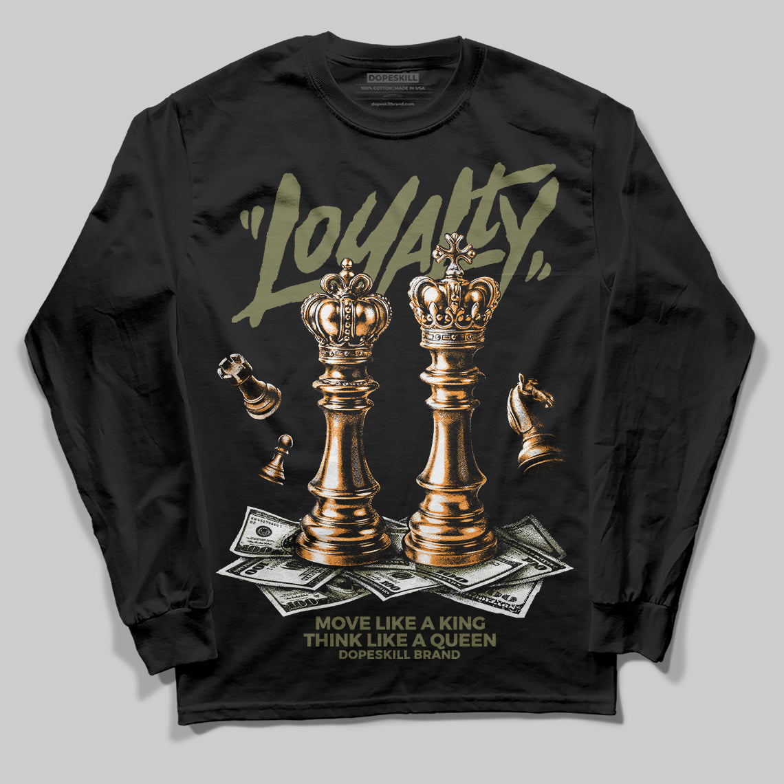 Olive 'Loyalty' DopeSkill Graphic Long Sleeve T-Shirt
