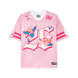 DopeSkill Oversized Jersey Streetwear Graphic Tee Cool V-Neck Pink T-Shirt Angel 26 Graphic
