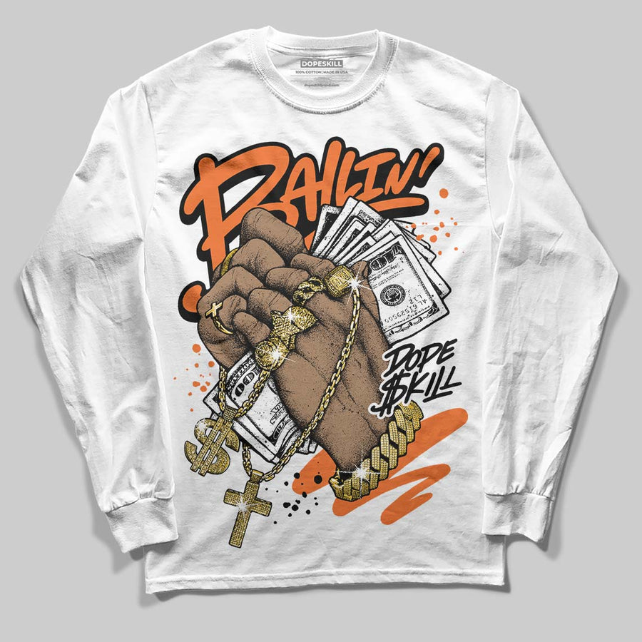 Orange Black White DopeSkill Long Sleeve T-Shirt Always Ballin' Graphic