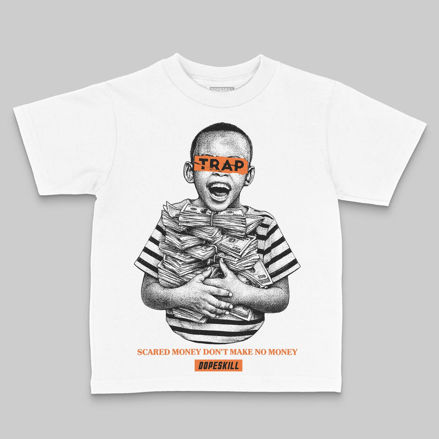 Orange 'Scared Money Don't Make No Money' DopeSkill Graphic Toddler Kids T-shirt