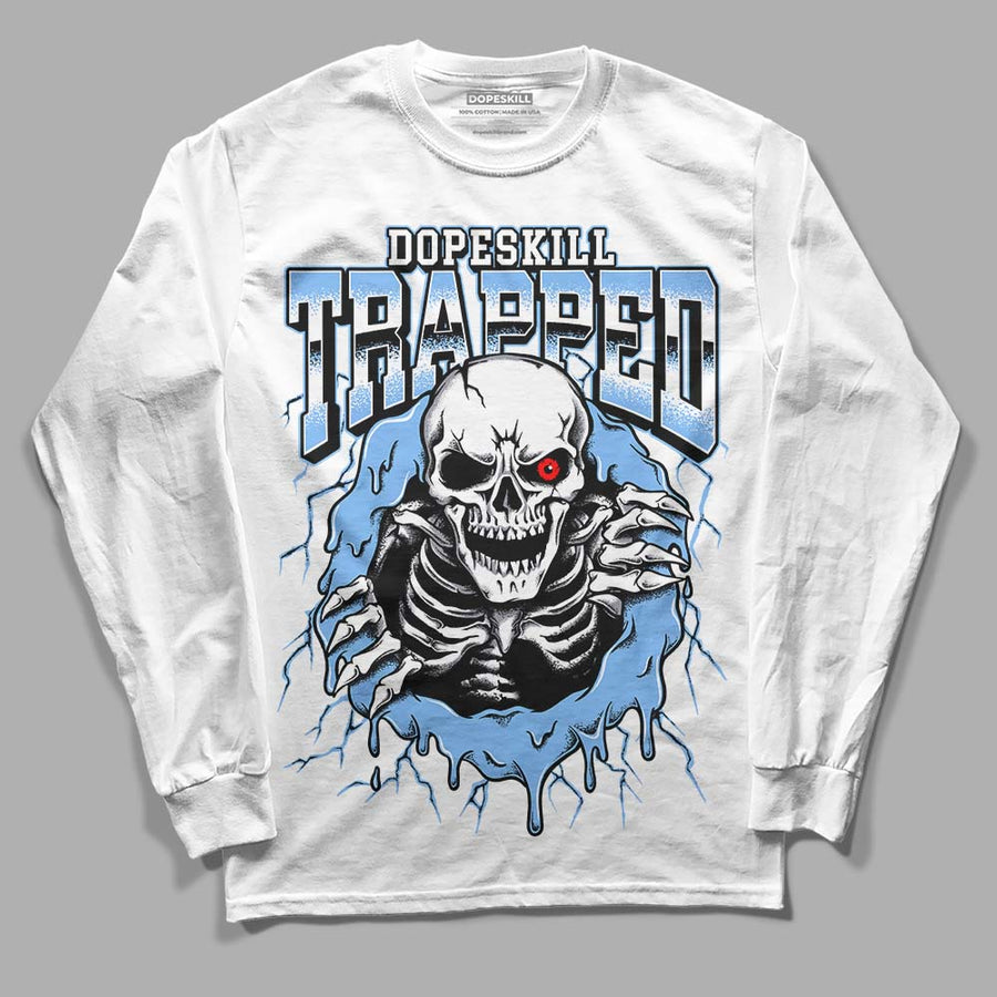 Powder Blue 9s DopeSkill Long Sleeve T-Shirt Trapped Halloween Graphic