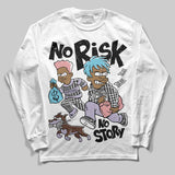 Harris Tweed x Denim Turquoise Dunk DopeSkill Long Sleeve T-Shirt No Risk No Story Graphic