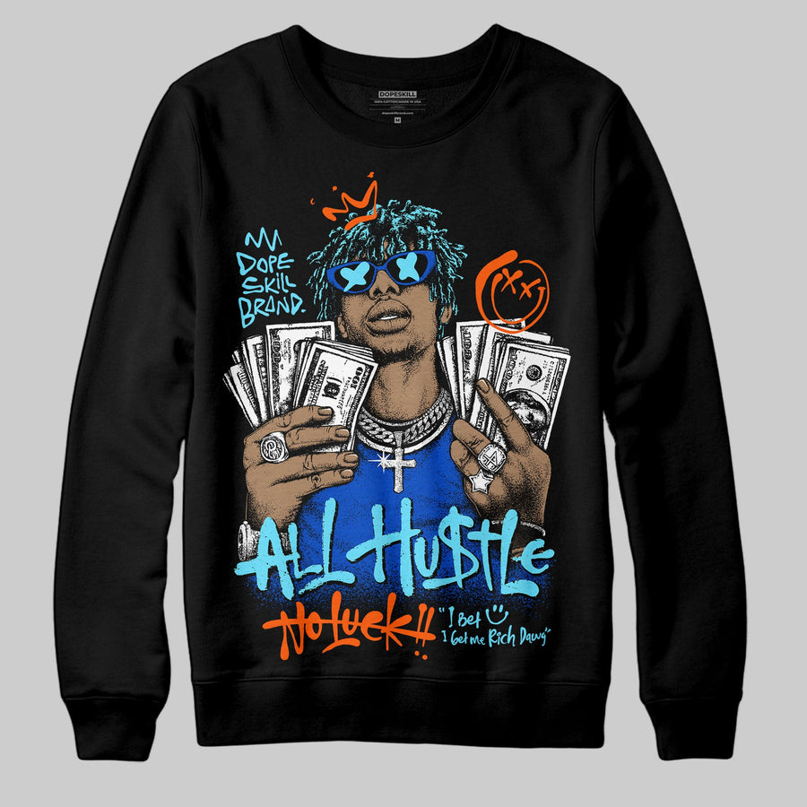 Royal Blue 'All Hustle No Luck' DopeSkill Graphic Sweatshirt