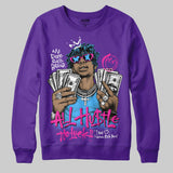 PURPLE 'All Hustle No Luck' DopeSkill Graphic Sweatshirt