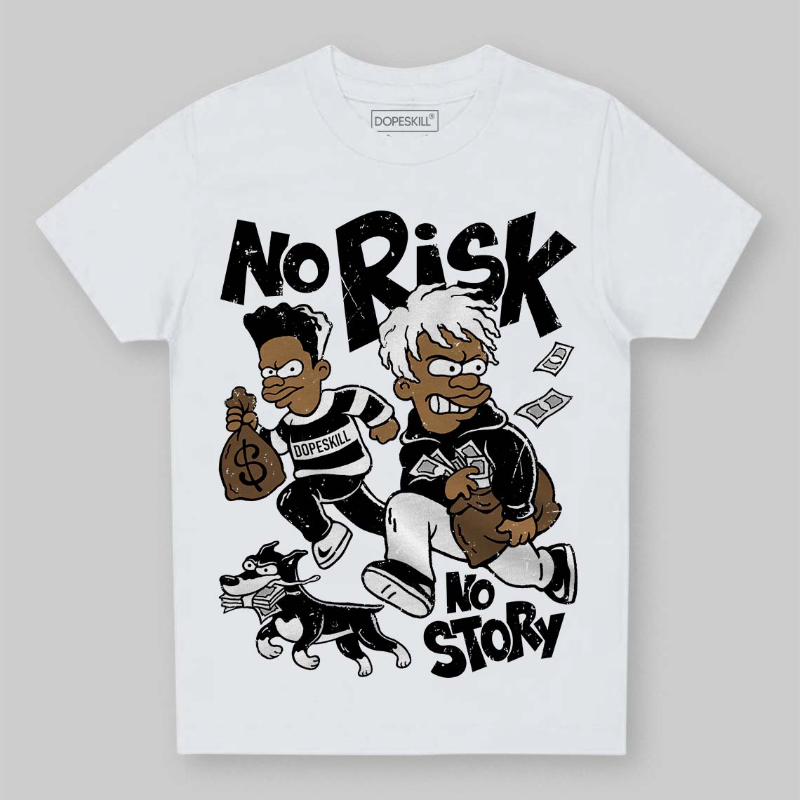 Black and White Collection DopeSkill Toddler Kids T-shirt No Risk No Story Graphic