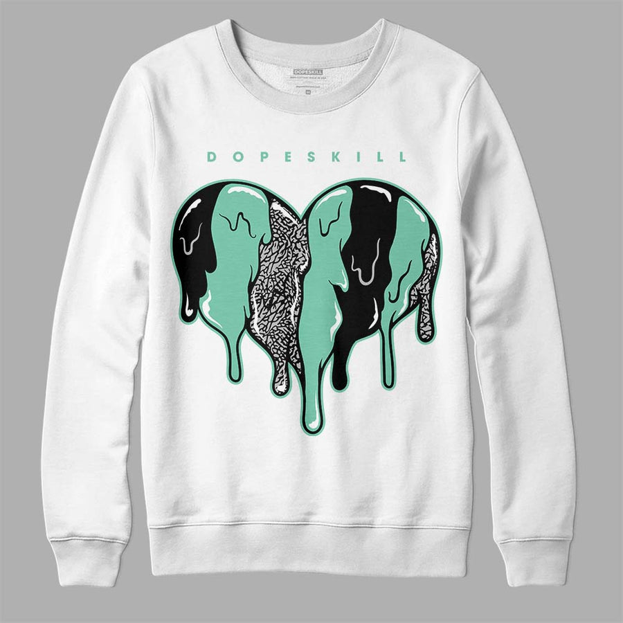 Green Glow 3s DopeSkill Sweatshirt Slime Drip Heart Graphic