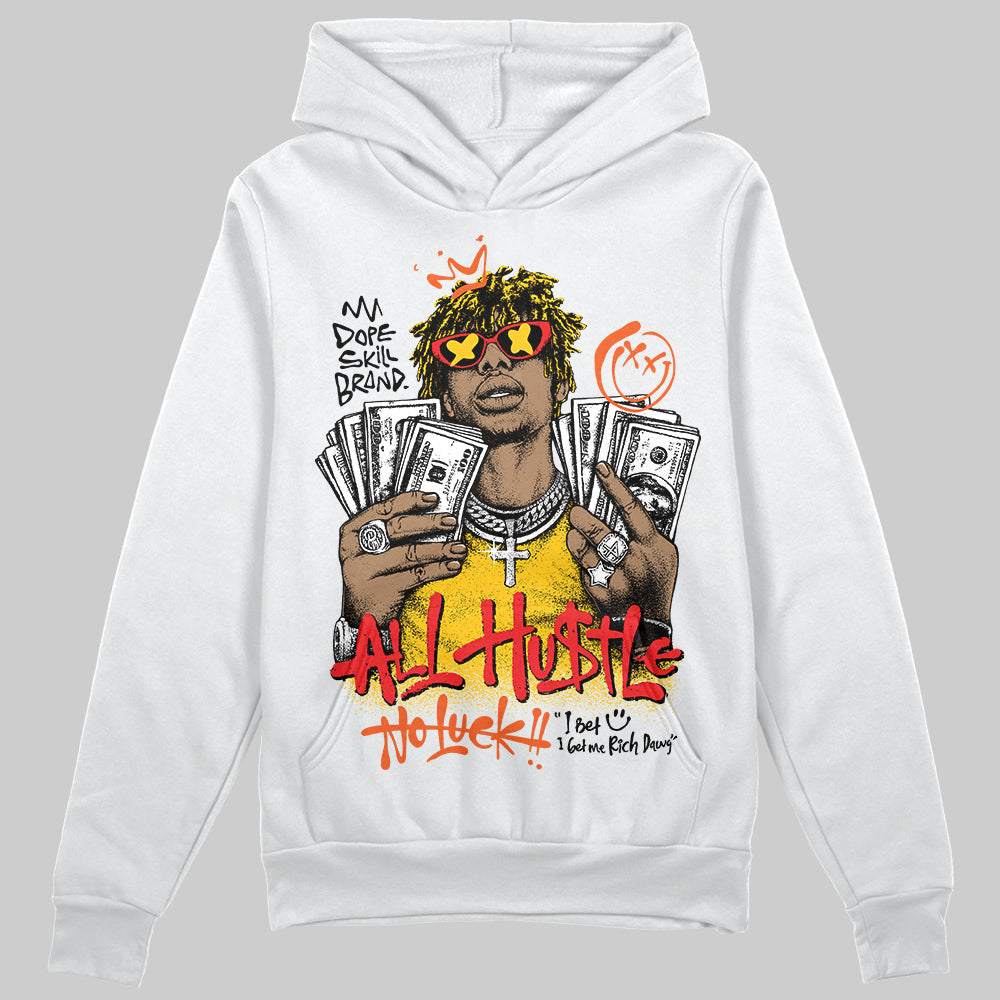Yellow 'All Hustle No Luck' DopeSkill Graphic Hoodie