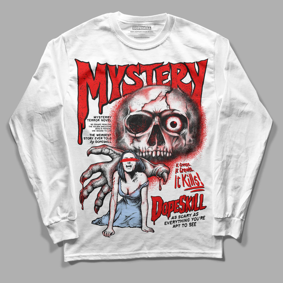 Cherry 11s DopeSkill Long Sleeve T-Shirt Mystery Ghostly Grasp Graphic