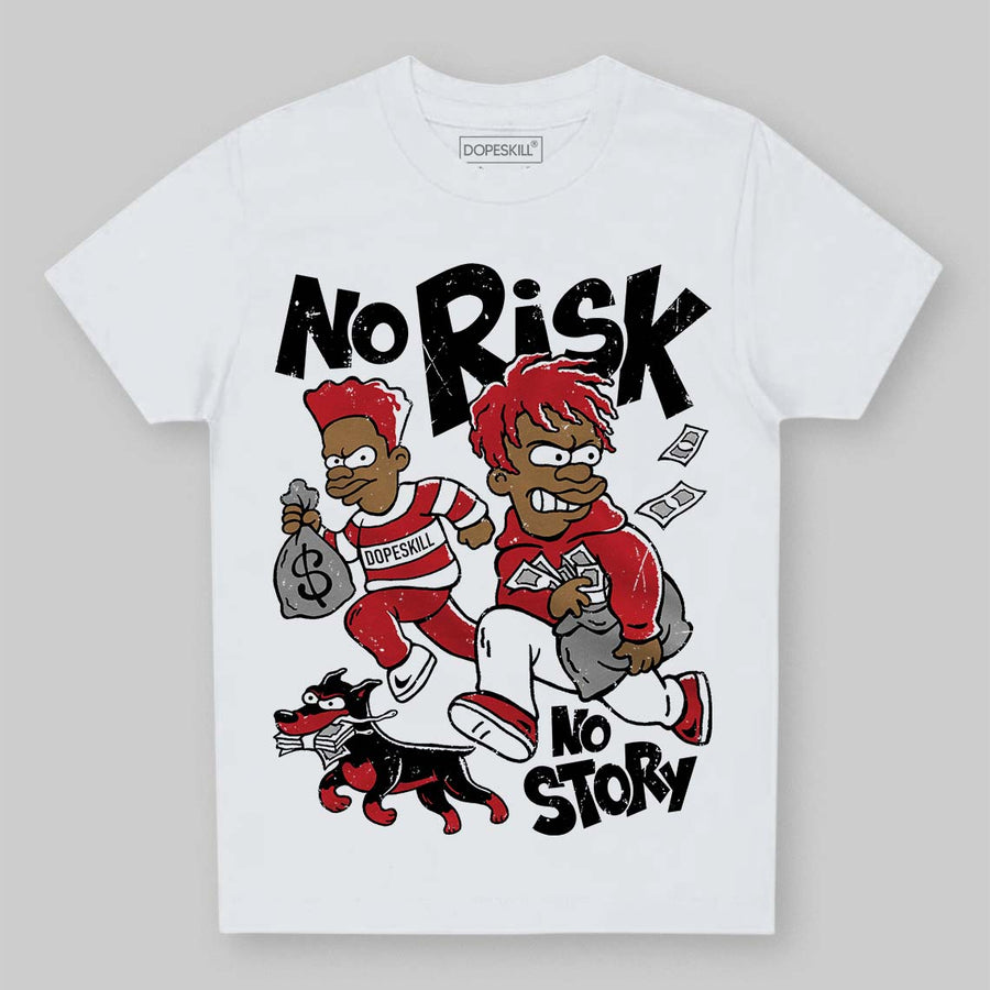 Fire Red “Black Tongue” 5s DopeSkill Toddler Kids T-shirt No Risk No Story Graphic