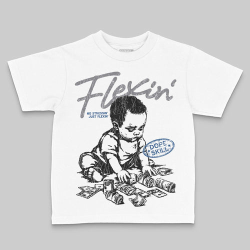 Flint Grey 9s DopeSkill Toddler Kids T-shirt Flexin' Graphic