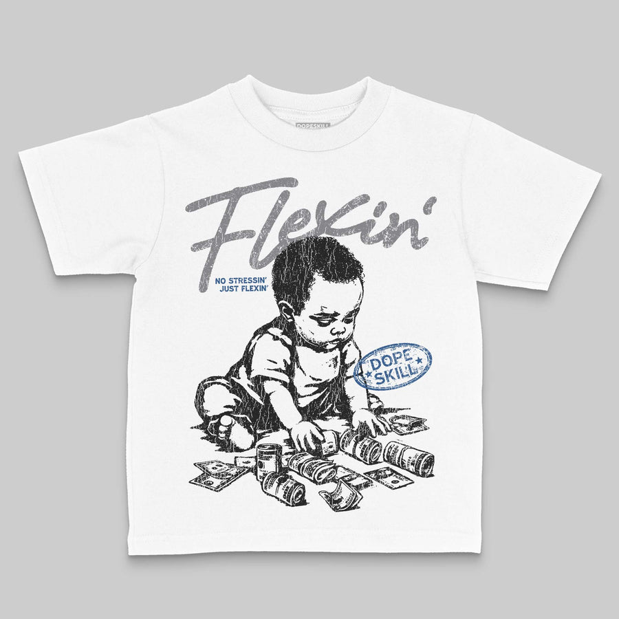 Flint Grey 9s DopeSkill Toddler Kids T-shirt Flexin' Graphic