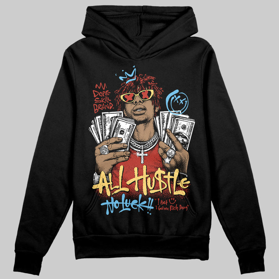 Black/White 'All Hustle No Luck' DopeSkill Graphic Hoodie