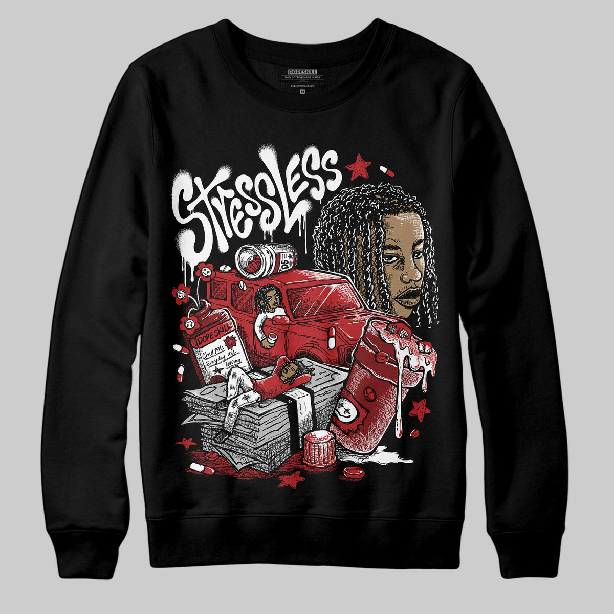 Flu Game 12s DopeSkill Sweatshirt Stressless Graphic
