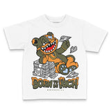 Olive 5s DopeSkill Toddler Kids T-shirt Born To Be Rich Graphic