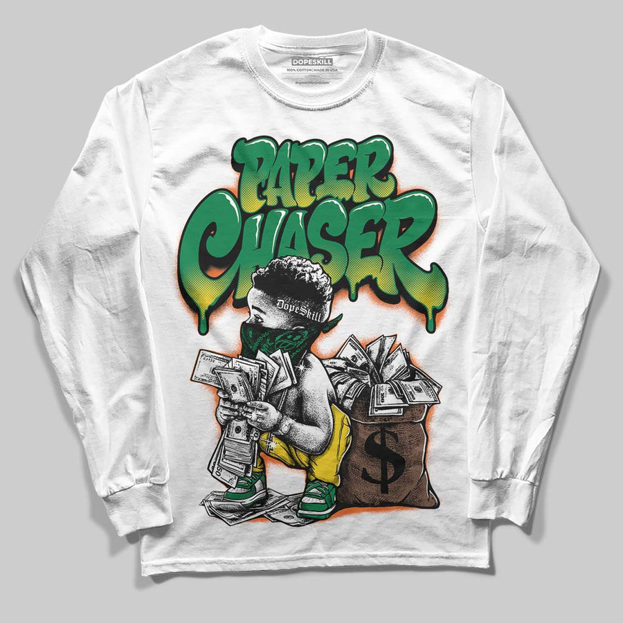Green 'Paper Chaser Boy' DopeSkill Graphic Long Sleeve T-Shirt