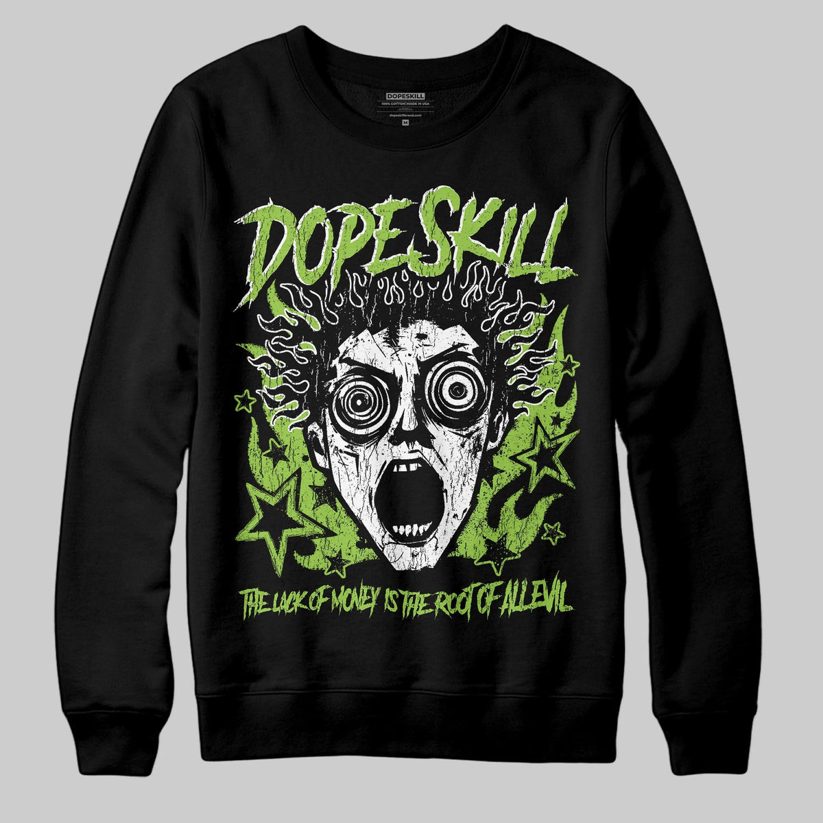 Neon Green Collection DopeSkill Sweatshirt Root of Evil Graphic
