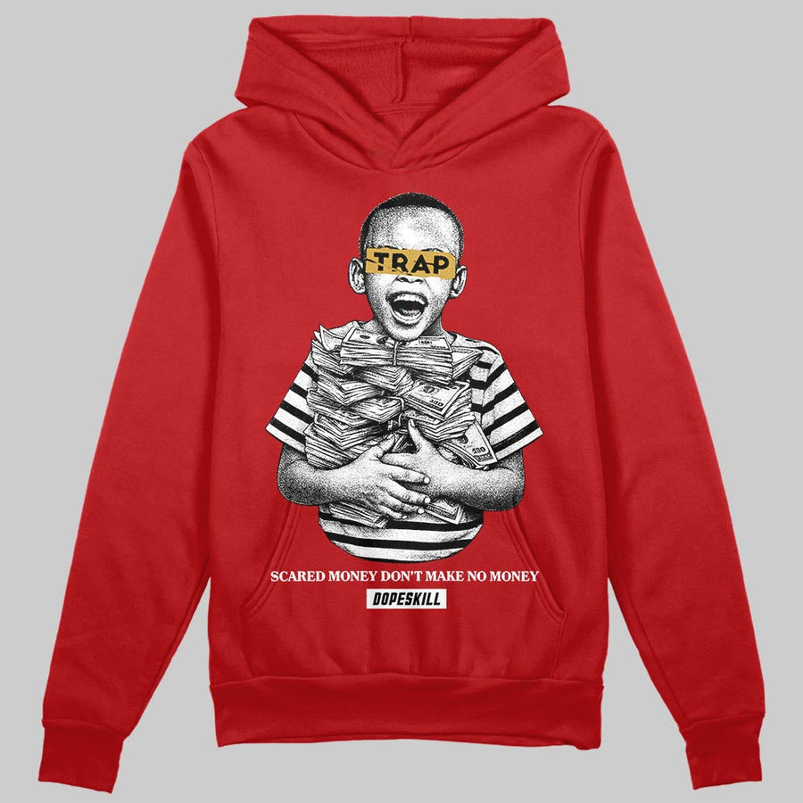 Red 'Scared Money Don't Make No Money' DopeSkill Graphic Hoodie