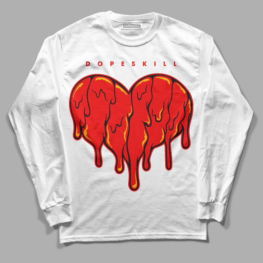 Red Collection DopeSkill Long Sleeve T-Shirt Slime Drip Heart Graphic