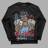 University Blue 'All Hustle No Luck' DopeSkill Graphic Long Sleeve T-Shirt