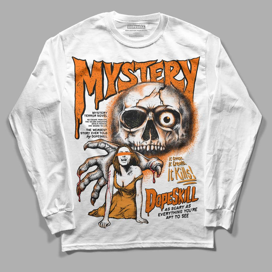 Orange Black White DopeSkill Long Sleeve T-Shirt Mystery Ghostly Grasp Graphic