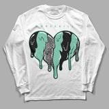 Green Glow 3s DopeSkill Long Sleeve T-Shirt Slime Drip Heart Graphic