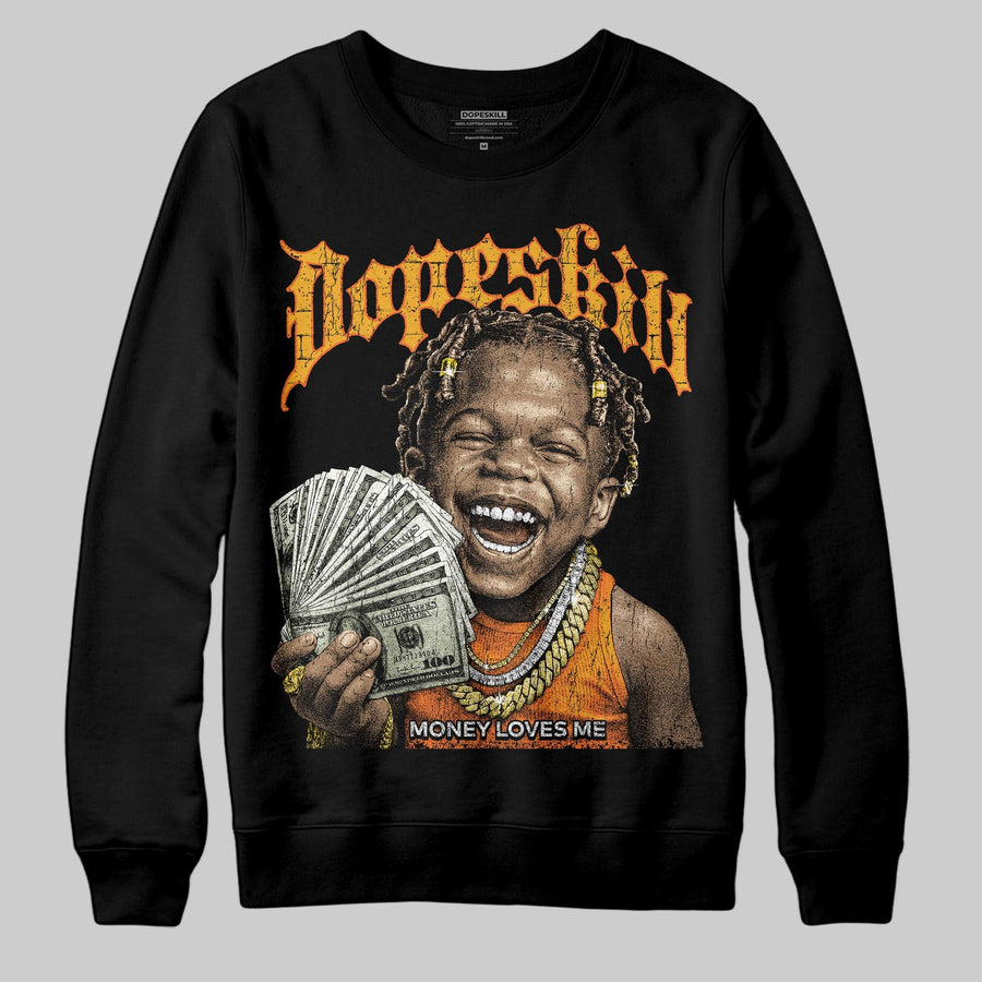 Orange 'Money Loves Me' DopeSkill Graphic Sweatshirt
