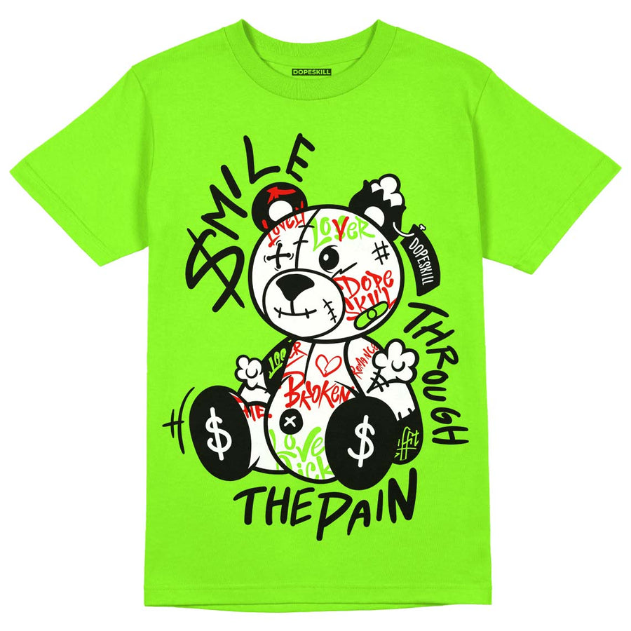Neon Green Collection DopeSkill Neon Green T-shirt Smile Through The Pain Graphic