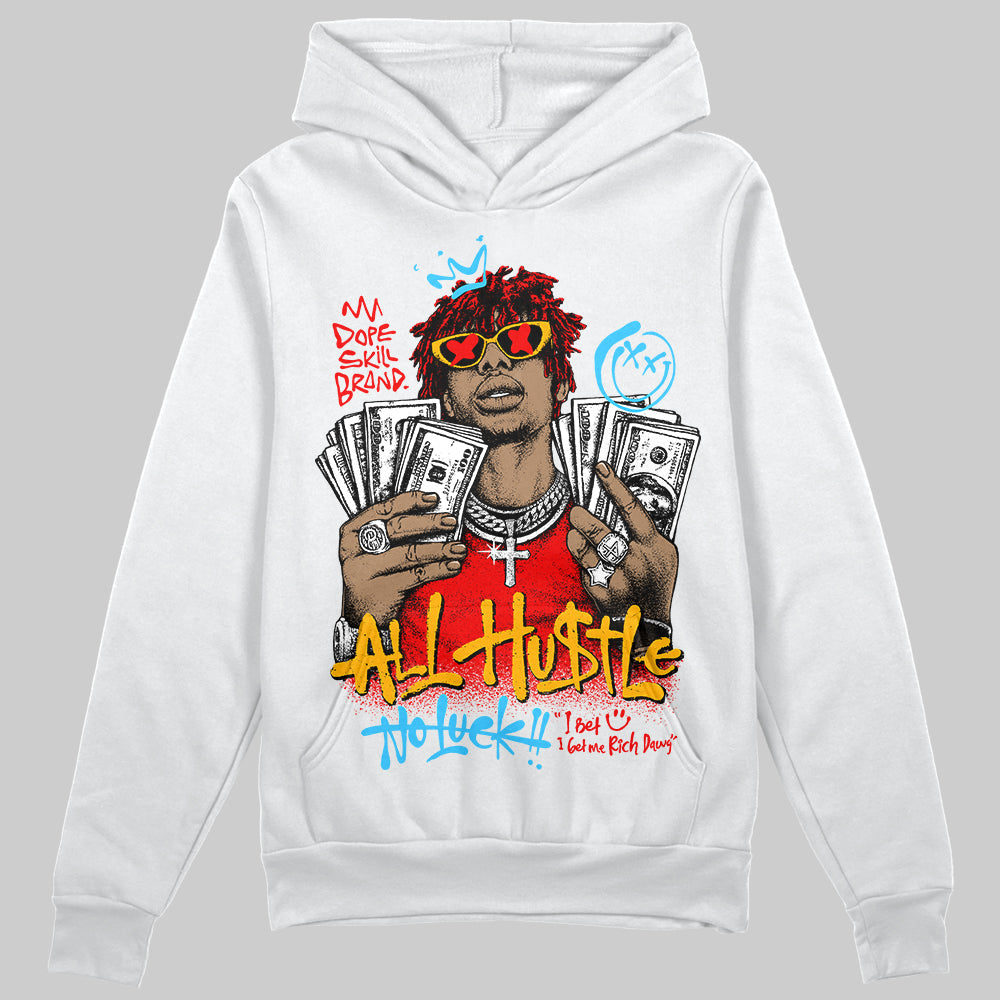 Red 'All Hustle No Luck' DopeSkill Graphic Hoodie