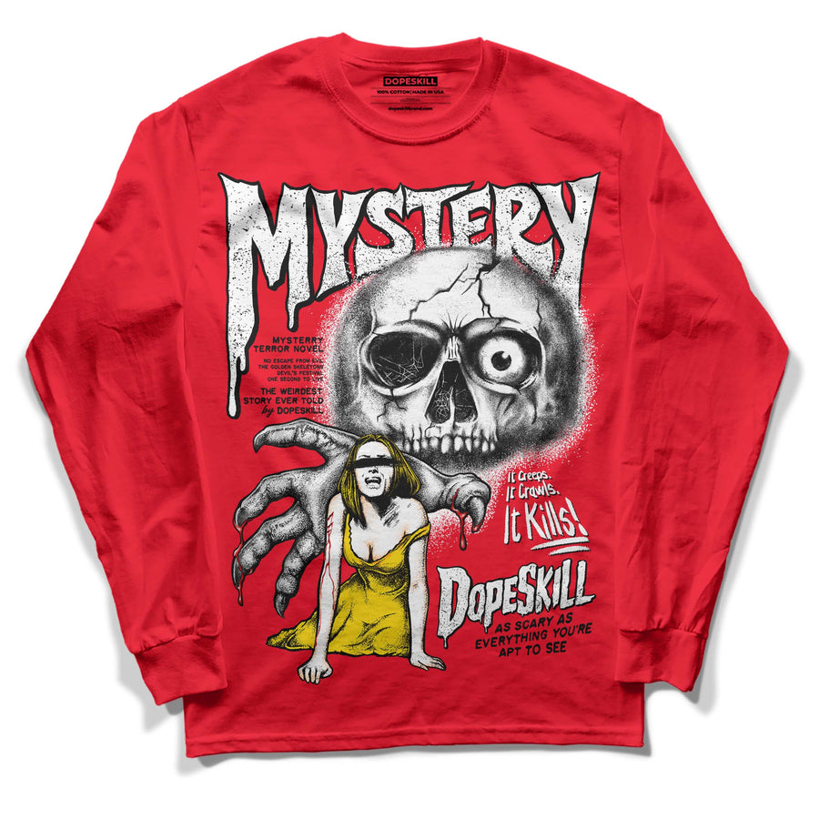 Red Thunder 4s DopeSkill Red Long Sleeve T-Shirt Mystery Ghostly Grasp Graphic