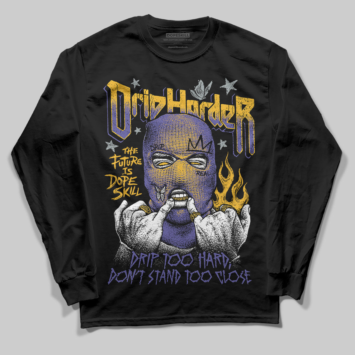 Lakers 4s DopeSkill Long Sleeve T-Shirt Drip Harder Graphic
