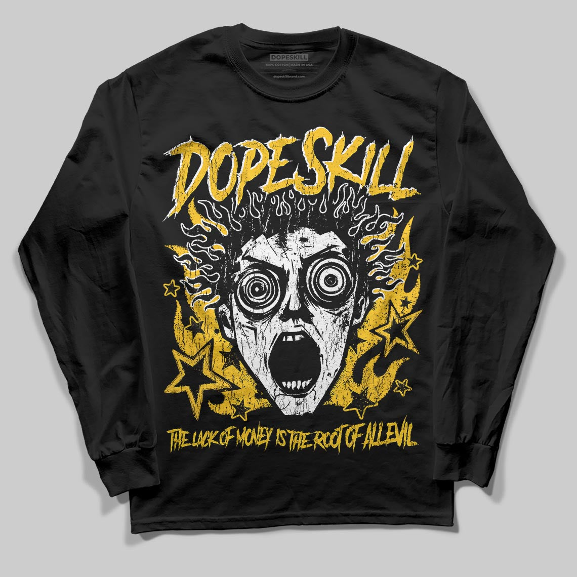 Yellow Collection DopeSkill Long Sleeve T-Shirt Root of Evil Graphic