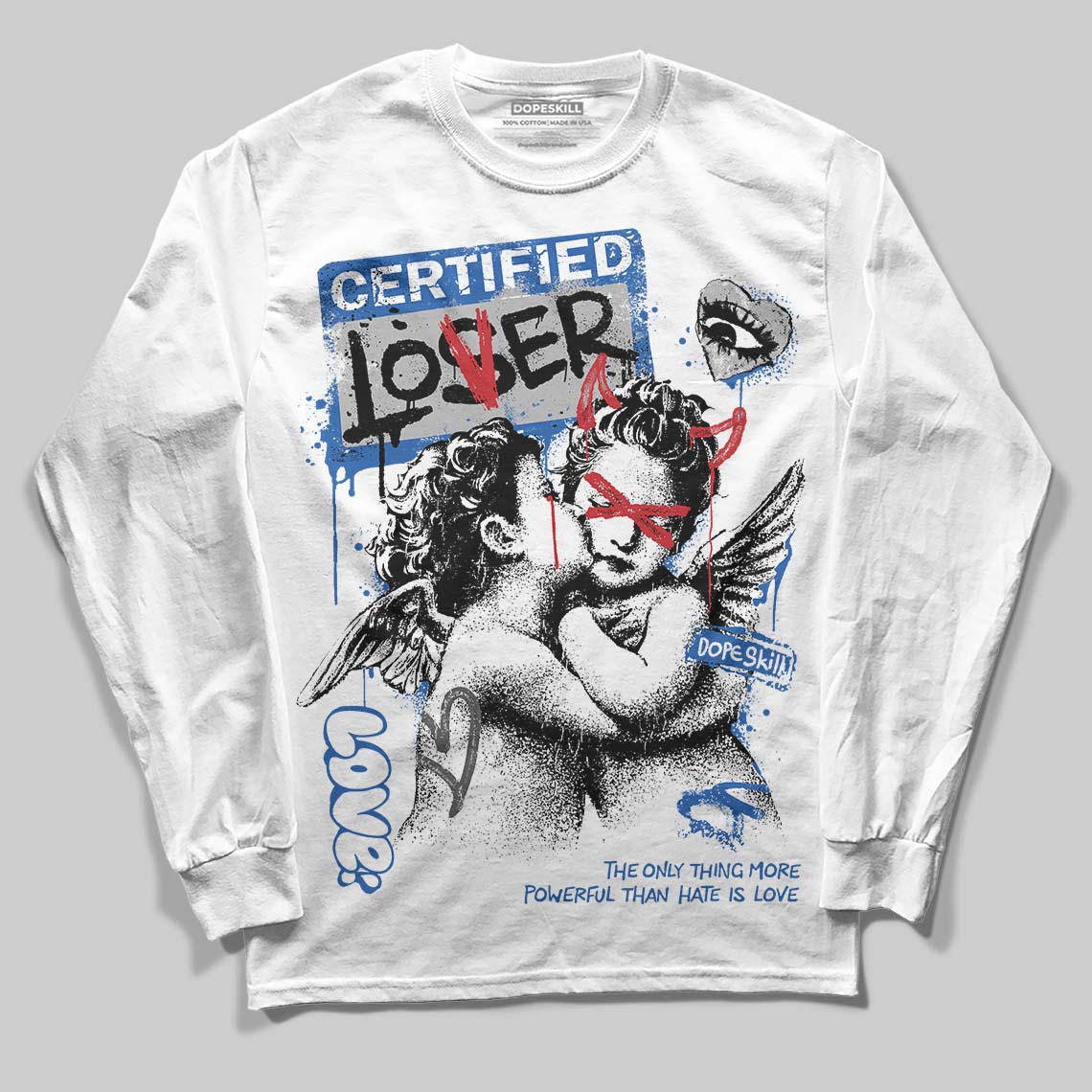 “True Blue” 3s DopeSkill Long Sleeve T-Shirt Certified Lover Graphic