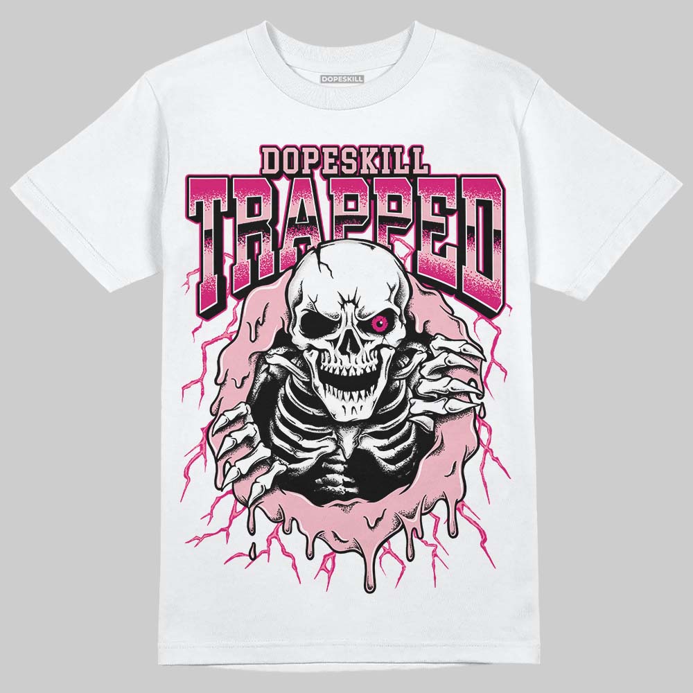 AJ 1 Mid Coral Chalk DopeSkill T-Shirt Trapped Halloween Rush Pink Graphic