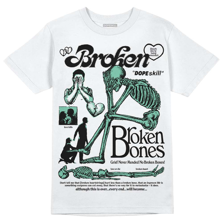 Green Glow 3s DopeSkill T-Shirt Broken Bones Graphic
