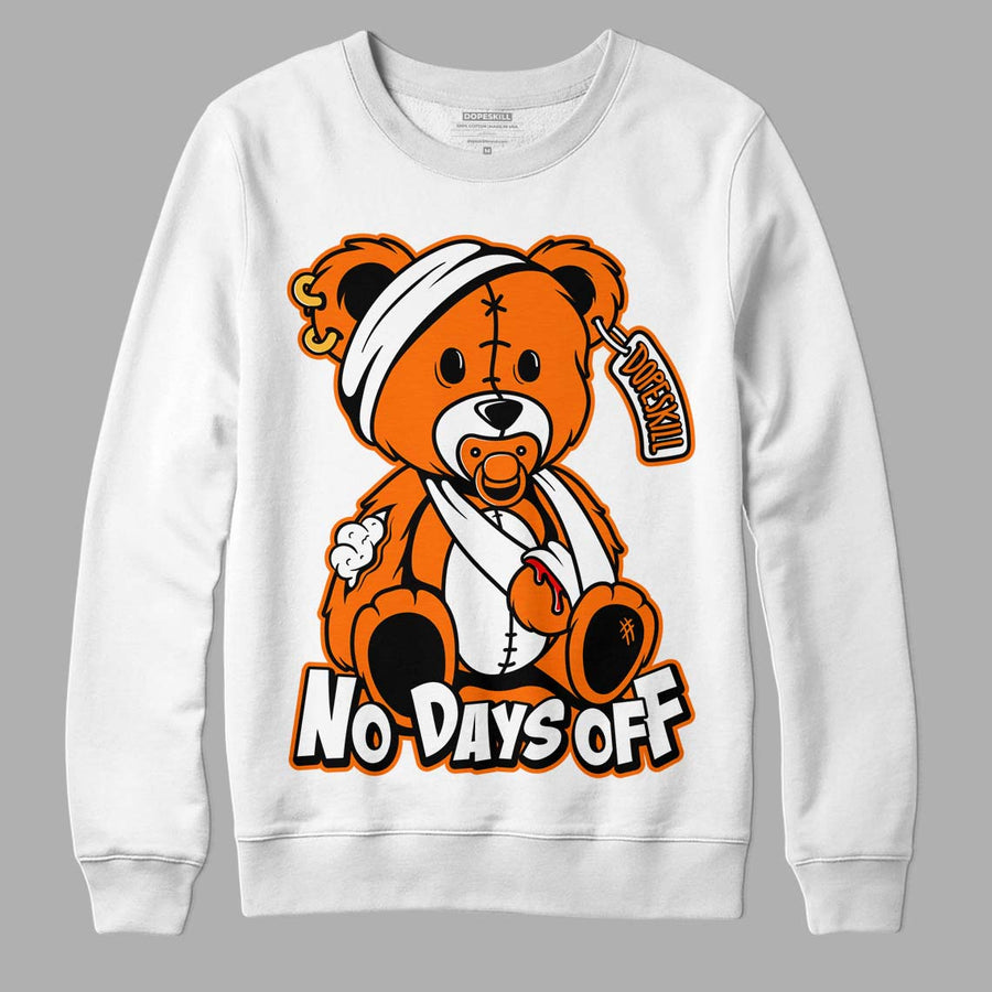 Orange Black White DopeSkill Sweatshirt Hurt Bear Graphic