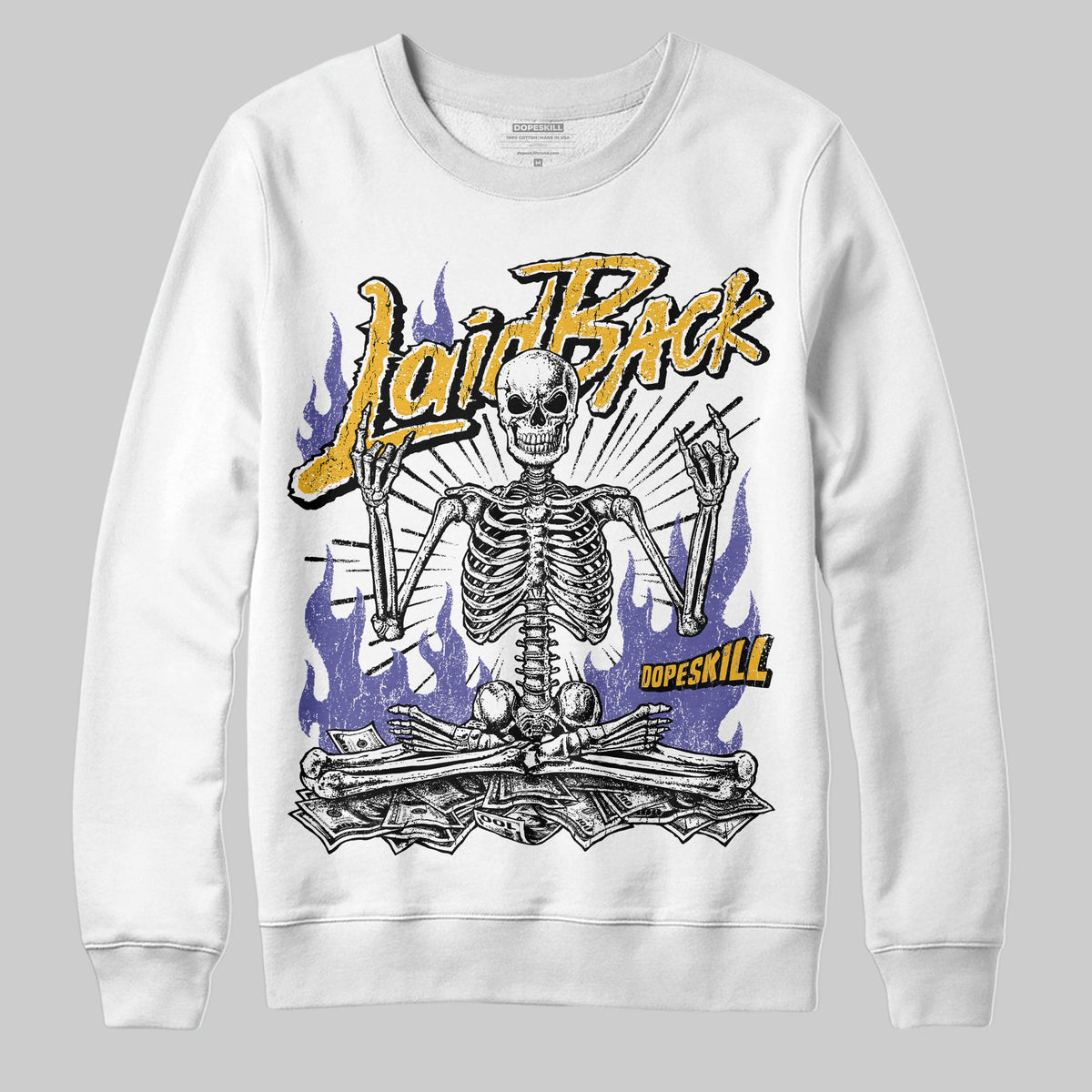 Lakers 4s DopeSkill Sweatshirt Laid Back Graphic